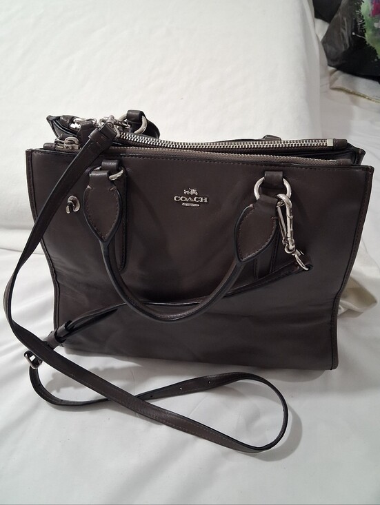 Coach Handbags - Coach Crosby Carryall  Brown Leather Crossbody Satchel with Top Handles